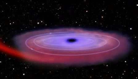 Астрономы получили первое фото «плевка» черной дыры